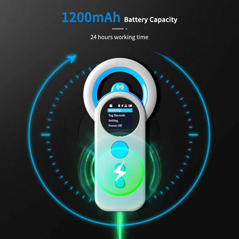 NetumScan Bluetooth Pet Microchip Scanner Reader RFID EMID, 3-in-1 Portable Pet Chip Scanner 2048 Tag Data Storage Animal Tag Scanner with TFT Screen, 1200mAh for ISO 11784/11785,FDX-B and ID64 RFID - Image 5
